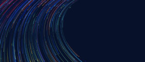 Abstract colorful circular lines on dark blue